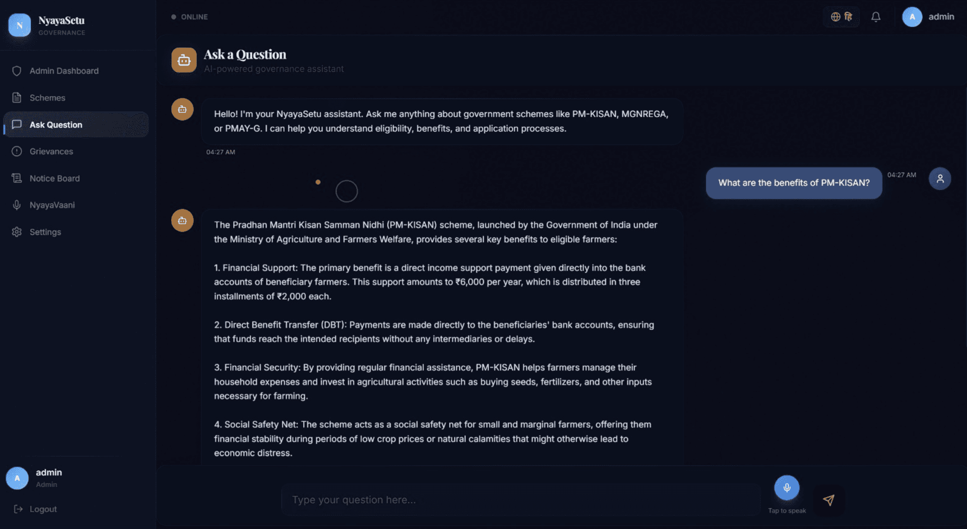NyayaSetu - Grievance Routing Dashboard