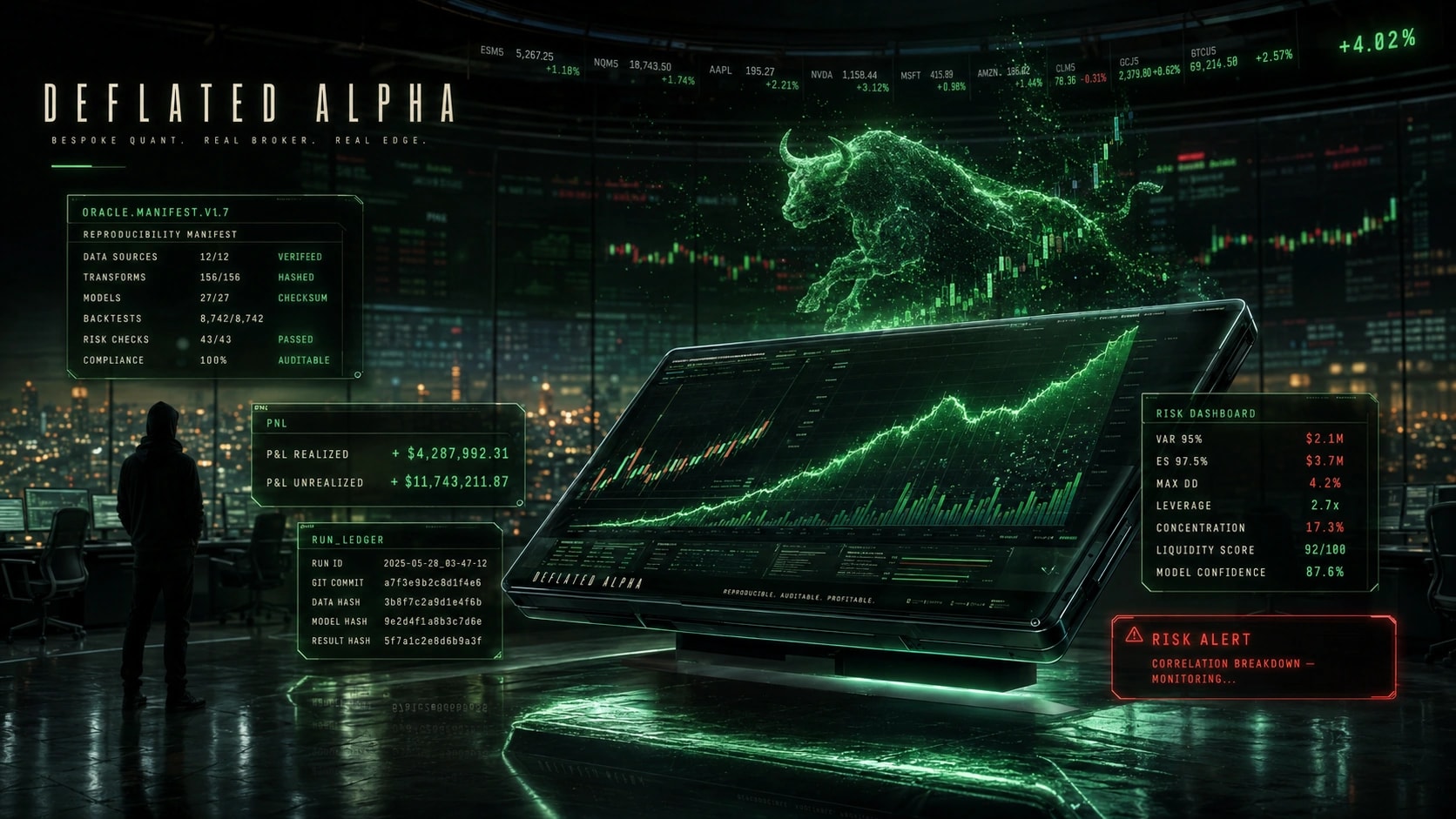 DEFLATED ALPHA — Quantitative Finance & Real-Broker Retail Quant Platform preview