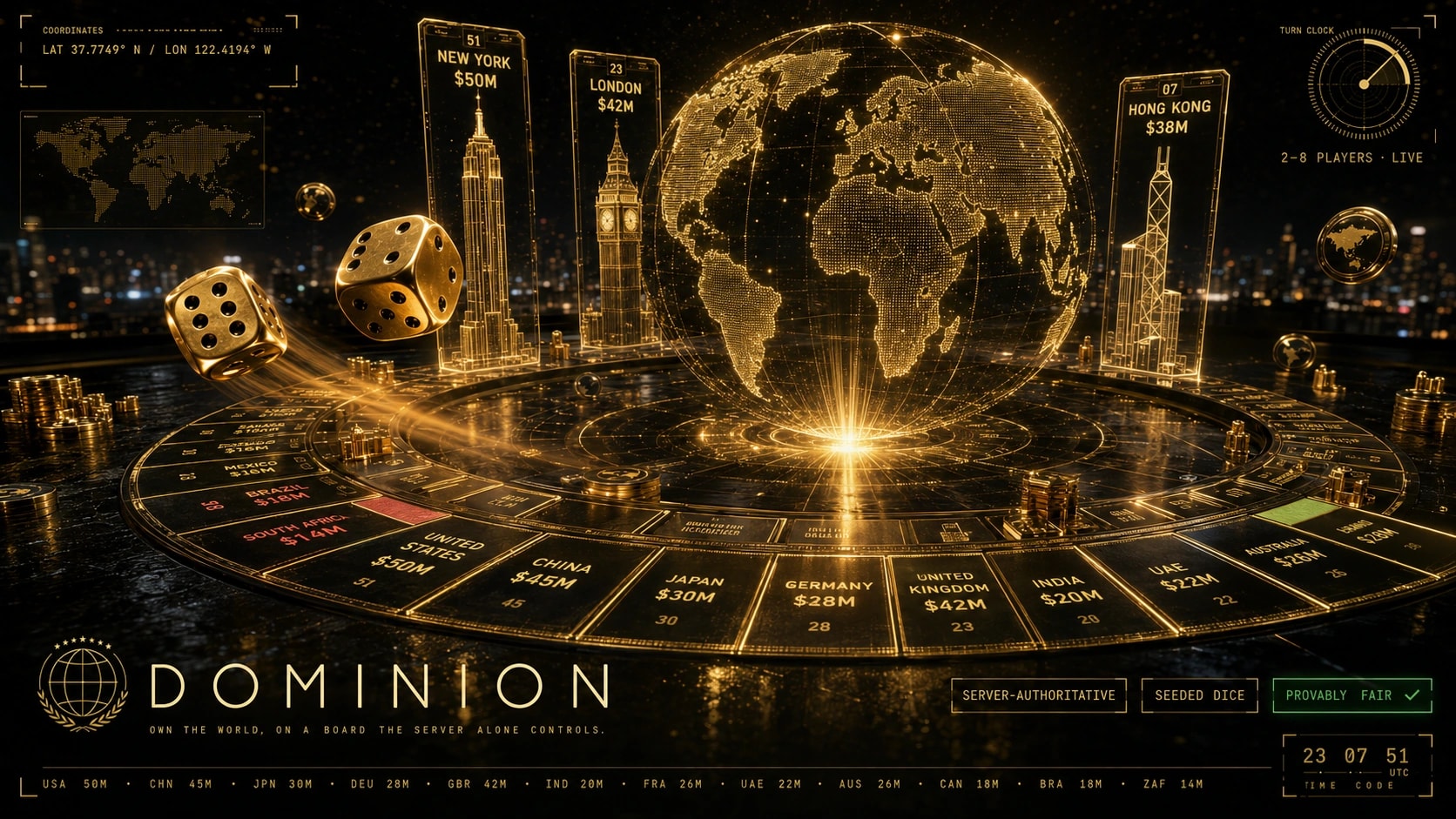 DOMINION — Real-Time Multiplayer Systems, Full-Stack Engineering & Deterministic Game Engine