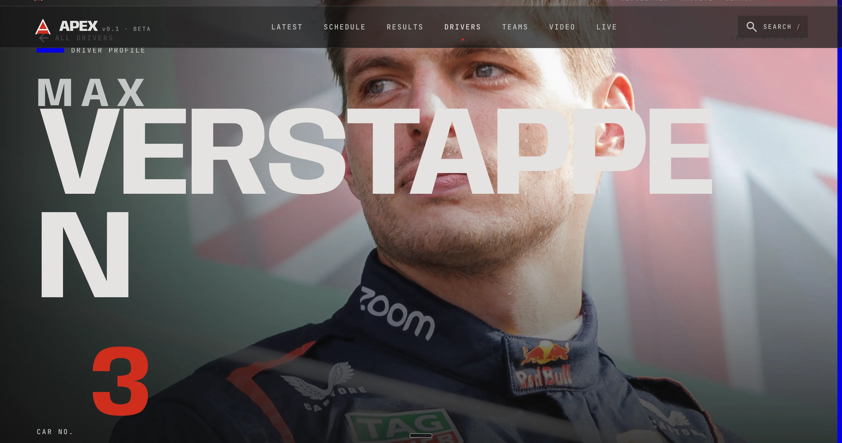 APEX, the real-time Formula 1 platform interface